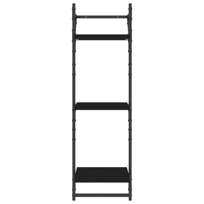 Rafturi perete 3 niveluri/bare 2 buc negru 30x25x100cm - WALTI WALTI