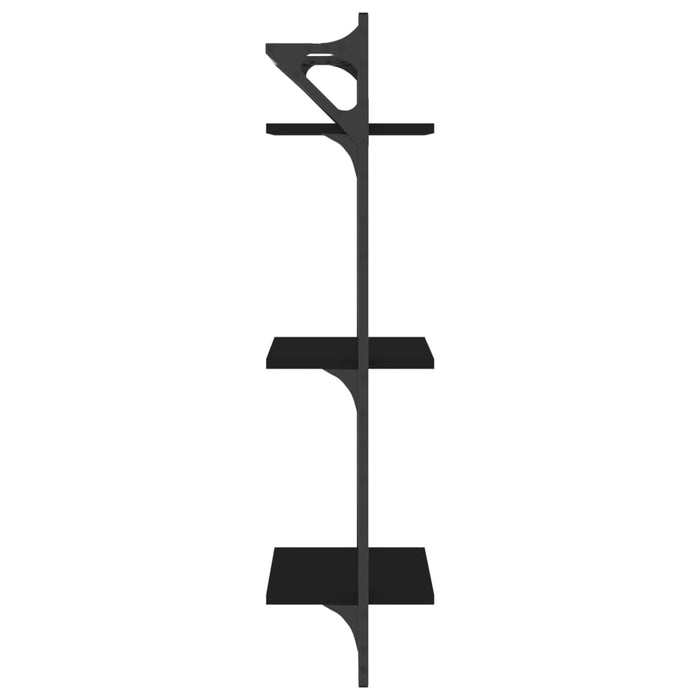 Rafturi perete 3 niveluri/bare 2 buc negru 30x25x100cm - WALTI WALTI