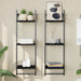Rafturi perete 3 niveluri/bare 2 buc negru 30x25x100cm - WALTI WALTI