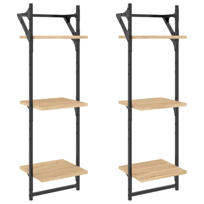 Rafturi perete 3 niveluri/bare 2 buc stejar sonoma 30x25x100cm - WALTI WALTI