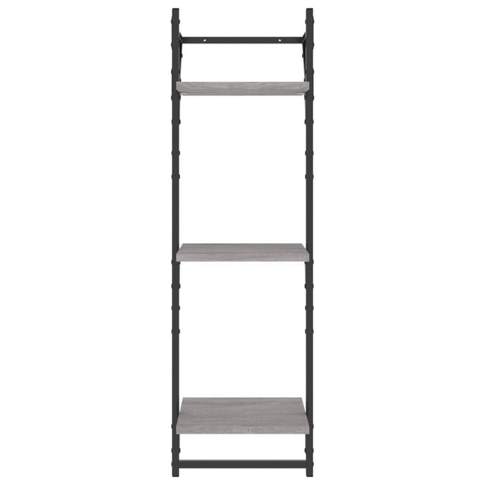 Rafturi perete 3 niveluri cu bare 2 buc. gri sonoma 30x25x100cm - WALTI WALTI