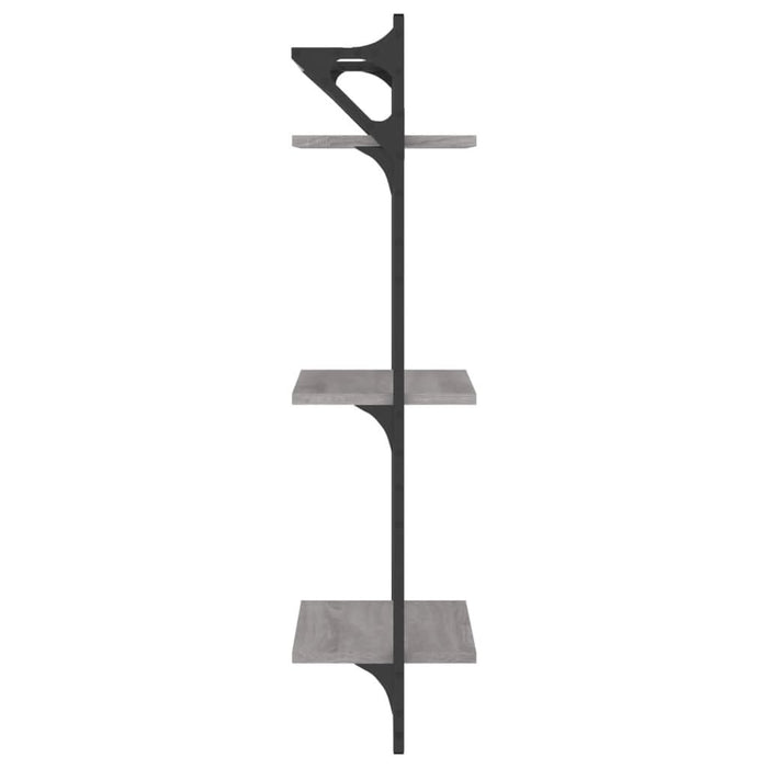 Rafturi perete 3 niveluri cu bare 2 buc. gri sonoma 30x25x100cm - WALTI WALTI