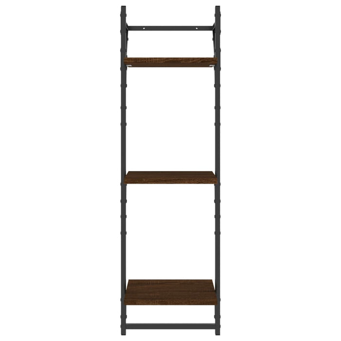 Rafturi perete cu 3 niveluri/bare 2 buc stejar maro 30x25x100cm - WALTI WALTI