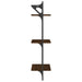 Rafturi perete cu 3 niveluri/bare 2 buc stejar maro 30x25x100cm - WALTI WALTI
