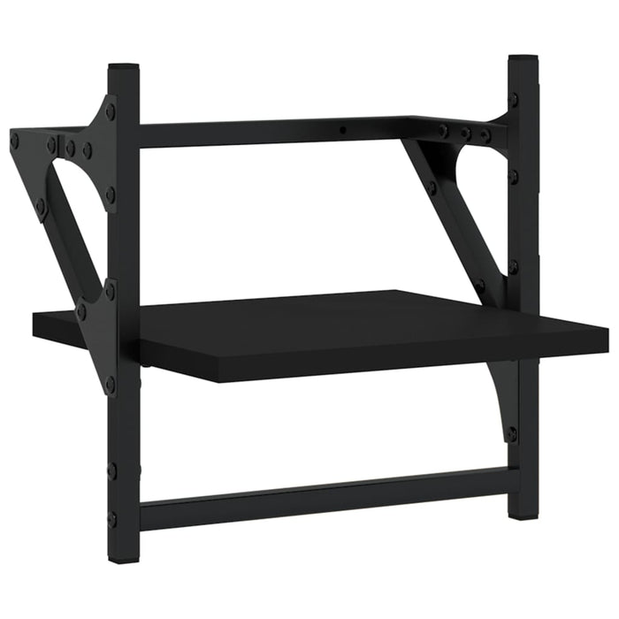 Set rafturi perete cu bare, 4 buc. negru lemn prelucrat WALTI