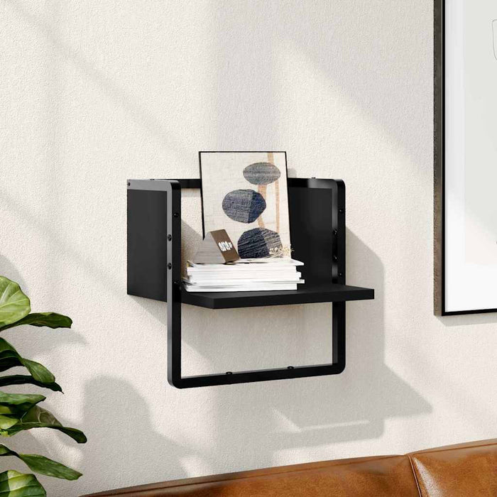 Raft de perete cu bare, negru, 30x25x30 cm - WALTI WALTI