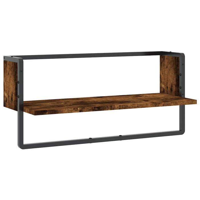 Raft de perete cu bare, stejar fumuriu, 65x25x30 cm - WALTI WALTI