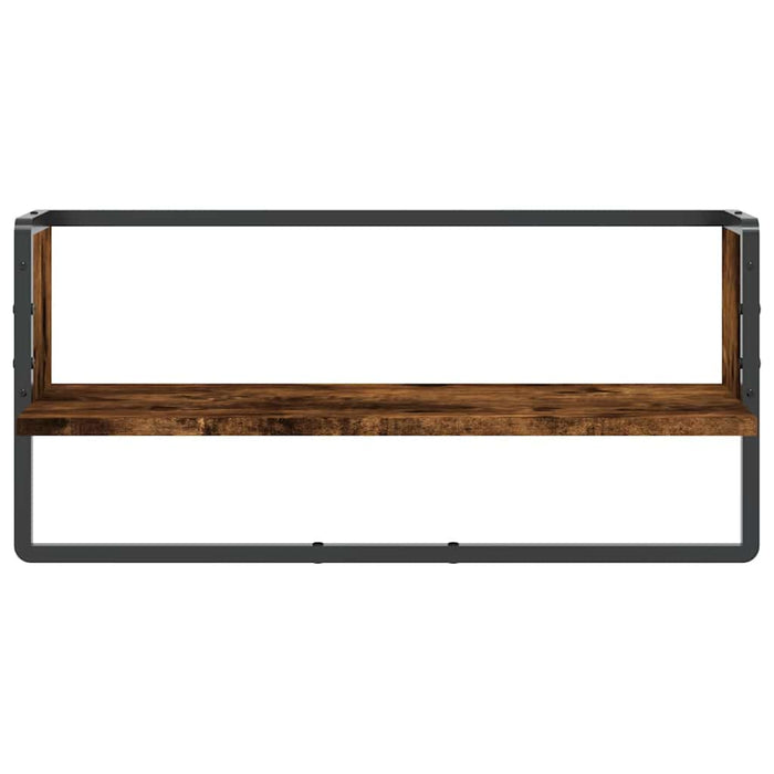 Raft de perete cu bare, stejar fumuriu, 65x25x30 cm - WALTI WALTI
