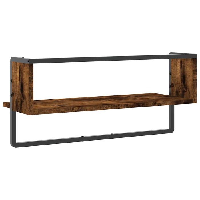 Raft de perete cu bare, stejar fumuriu, 65x25x30 cm - WALTI WALTI