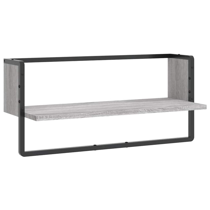 Raft de perete cu bară, gri sonoma, 65x25x30 cm - WALTI WALTI