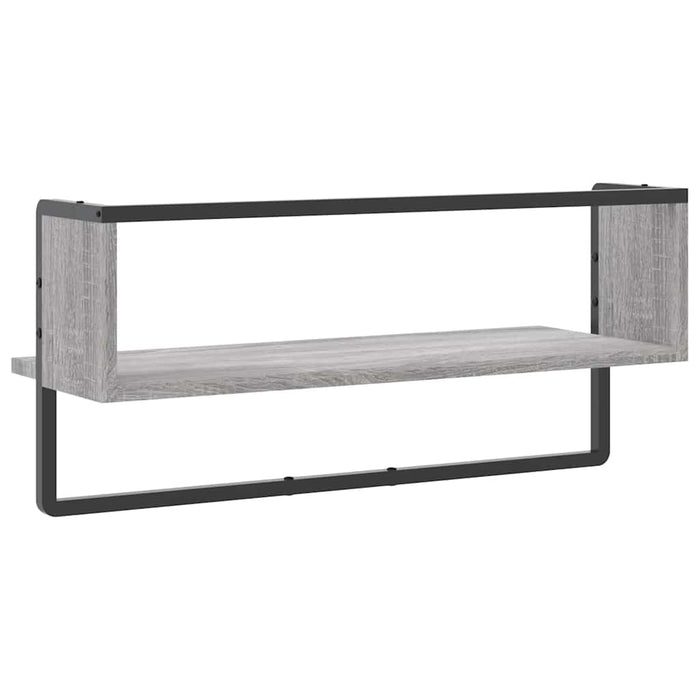 Raft de perete cu bară, gri sonoma, 65x25x30 cm - WALTI WALTI