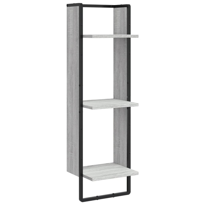 Raft cu 3 niveluri, gri sonoma, 30x25x100 cm, lemn prelucrat - WALTI WALTI