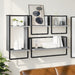 Set rafturi perete cu bare, 4 buc., gri sonoma, lemn prelucrat - WALTI WALTI