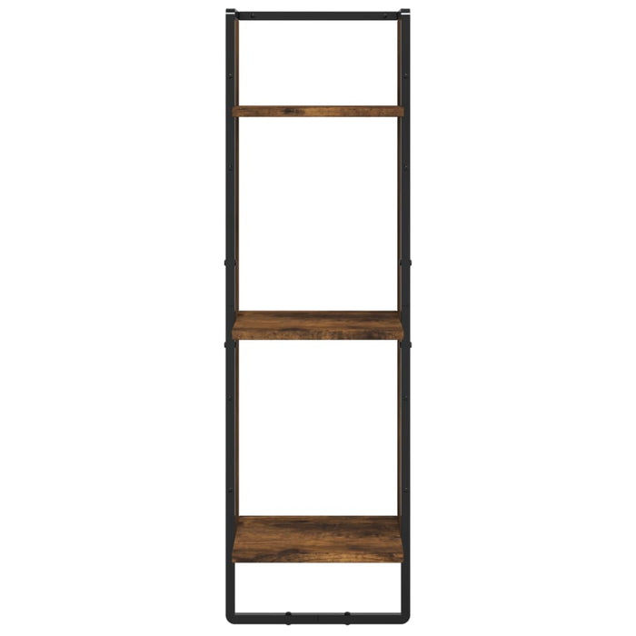 Set rafturi de perete cu bare, 6 buc., stejar fumuriu, lemn WALTI
