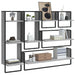 Set rafturi perete cu bare, 6 buc., gri sonoma, lemn prelucrat - WALTI WALTI