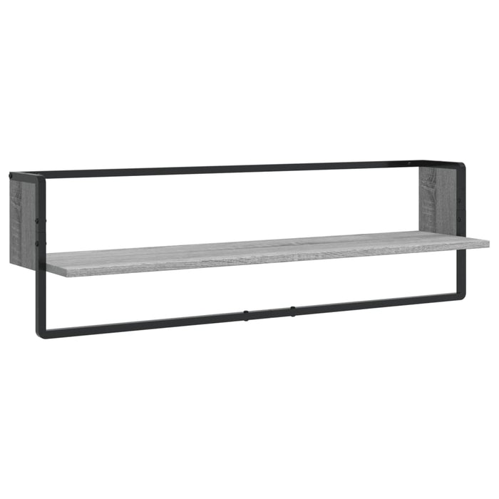 Set rafturi perete cu bare, 6 buc., gri sonoma, lemn prelucrat - WALTI WALTI