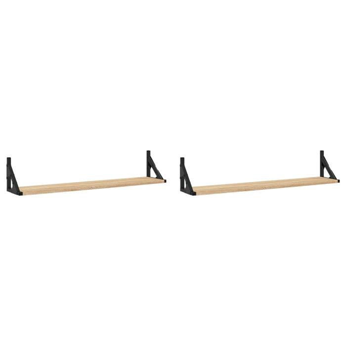 Rafturi de perete 2 buc. Stejar Sonoma 80x15x15,5 cm Lemn stratificat WALTI