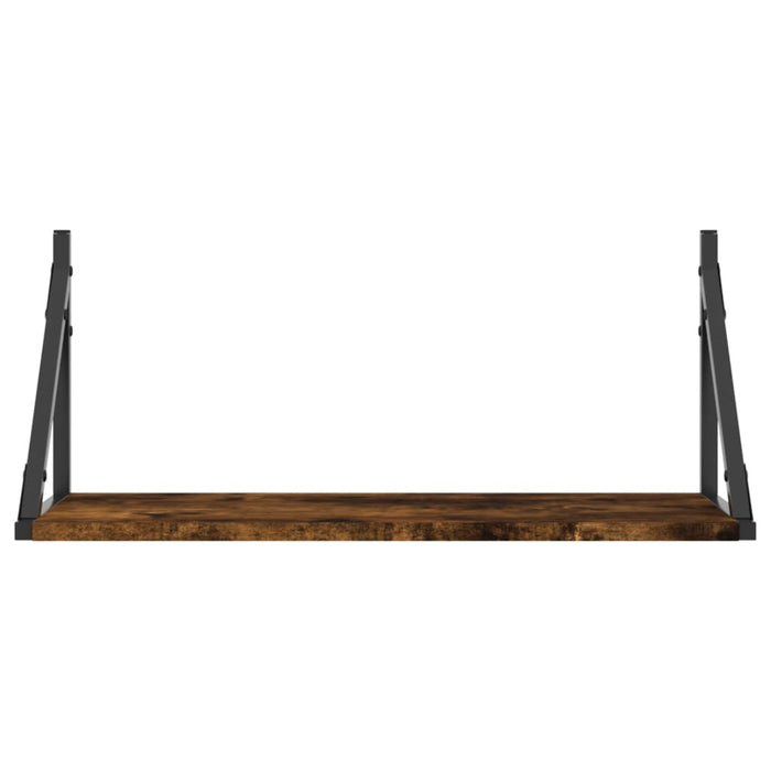 Rafturi de perete, 2 buc., stejar fumuriu, 60x25x25,5 cm, lemn WALTI