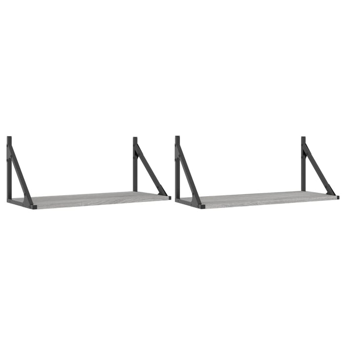 Rafturi de perete, 2 buc., gri sonoma, 60x25x25,5 cm, lemn WALTI