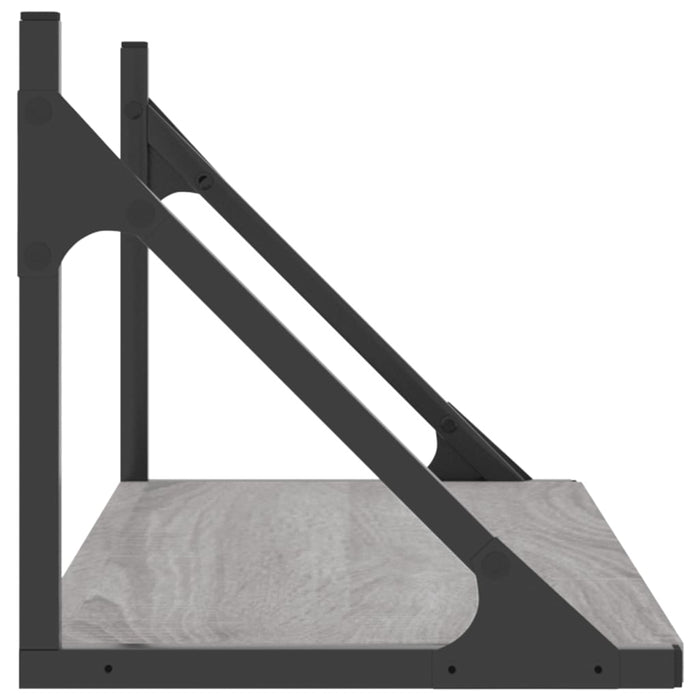 Rafturi de perete, 2 buc., gri sonoma, 60x25x25,5 cm, lemn WALTI