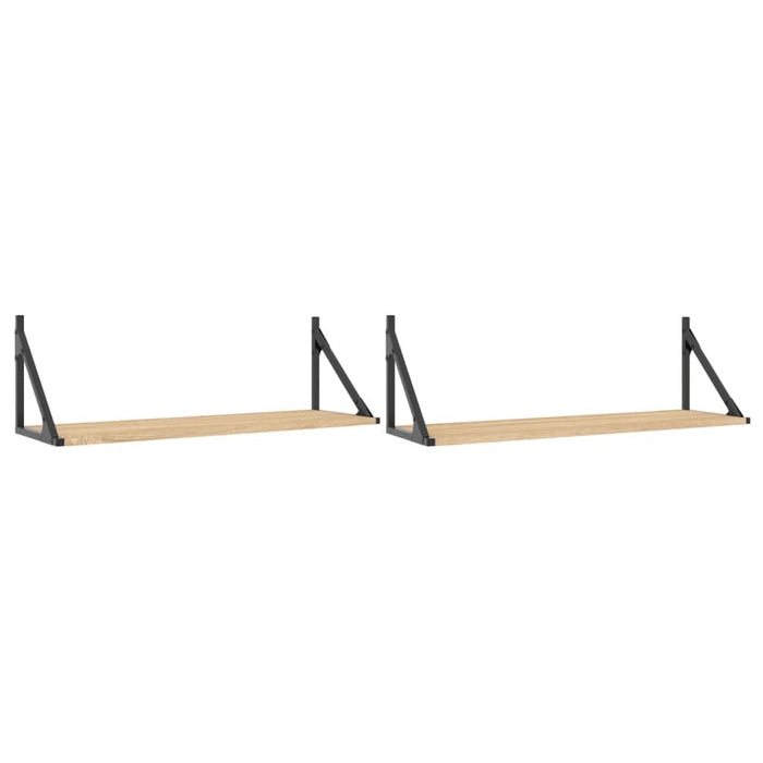 Rafturi de perete 2 buc. Stejar Sonoma 80x25x25,5 cm Lemn stratificat WALTI