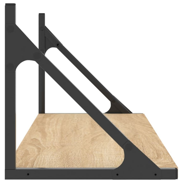 Rafturi de perete 2 buc. Stejar Sonoma 80x25x25,5 cm Lemn stratificat WALTI