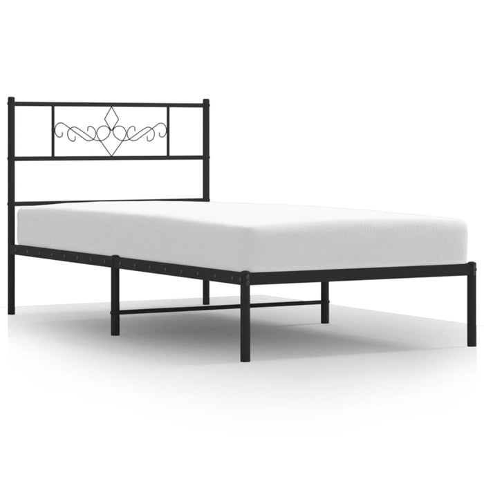 Cadru pat metalic cu tăblie, negru, 90x200 cm - WALTI WALTI