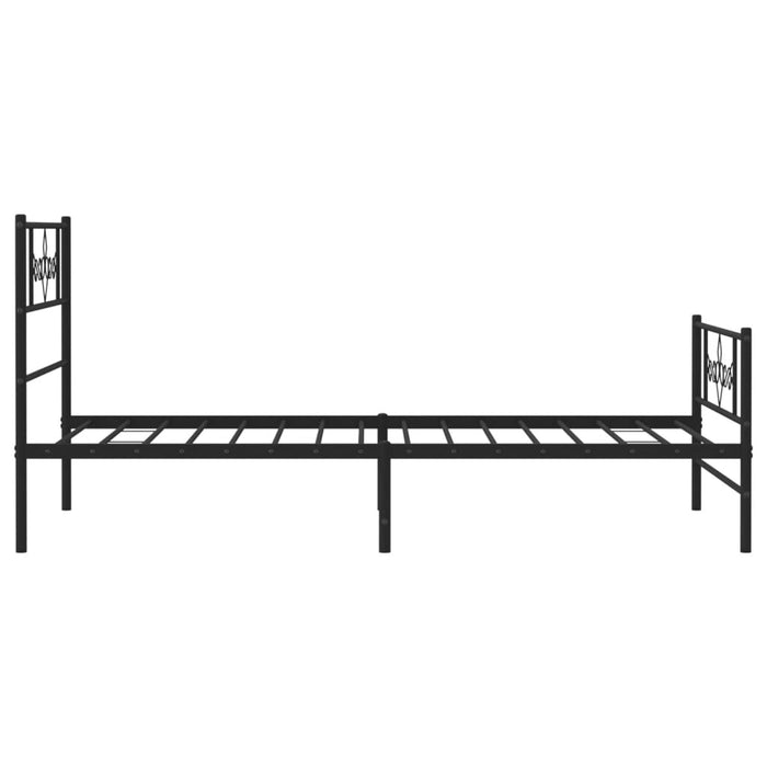 Cadru pat metalic cu tăblii de cap/picioare, negru, 80x200 cm WALTI