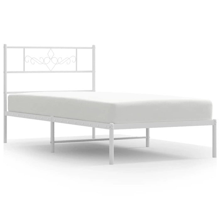 Cadru de pat din metal cu tăblie, alb, 100x200 cm - WALTI WALTI