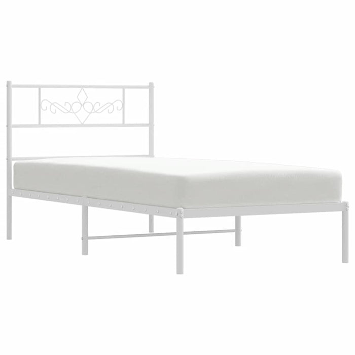 Cadru de pat din metal cu tăblie, alb, 100x200 cm - WALTI WALTI