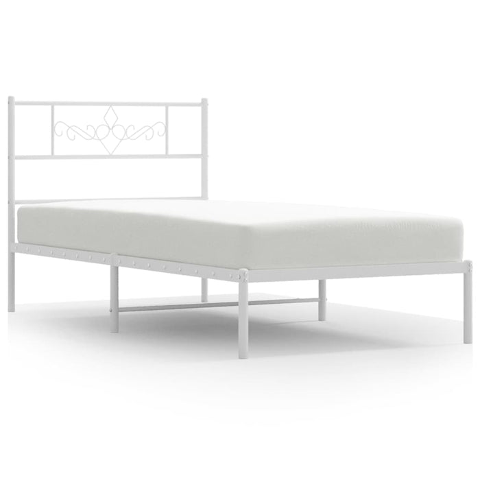 Cadru de pat din metal cu tăblie, alb, 107x203 cm - WALTI WALTI