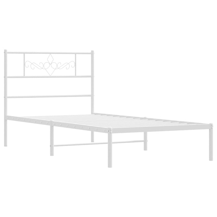 Cadru de pat din metal cu tăblie, alb, 107x203 cm - WALTI WALTI