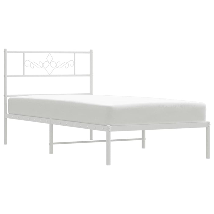 Cadru de pat din metal cu tăblie, alb, 107x203 cm - WALTI WALTI