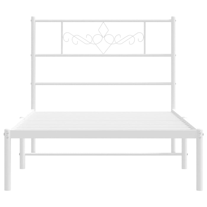 Cadru de pat din metal cu tăblie, alb, 107x203 cm - WALTI WALTI