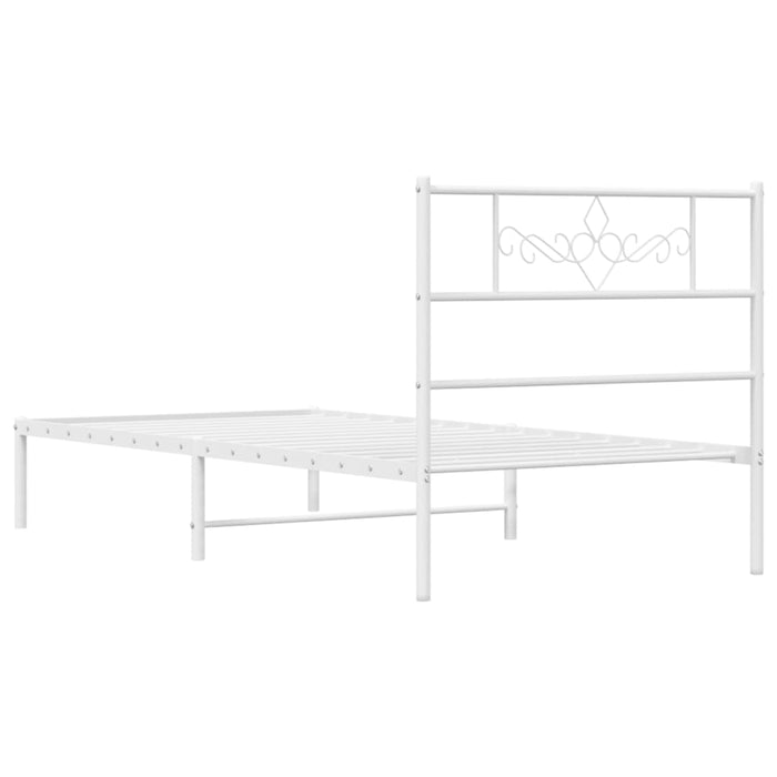Cadru de pat din metal cu tăblie, alb, 107x203 cm - WALTI WALTI