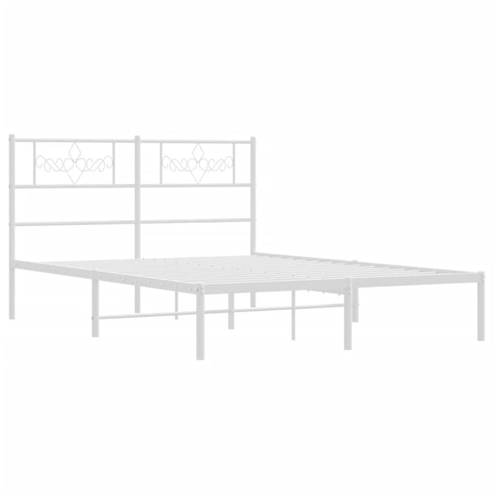 Cadru de pat metalic cu tăblie, alb, 120x200 cm - WALTI WALTI