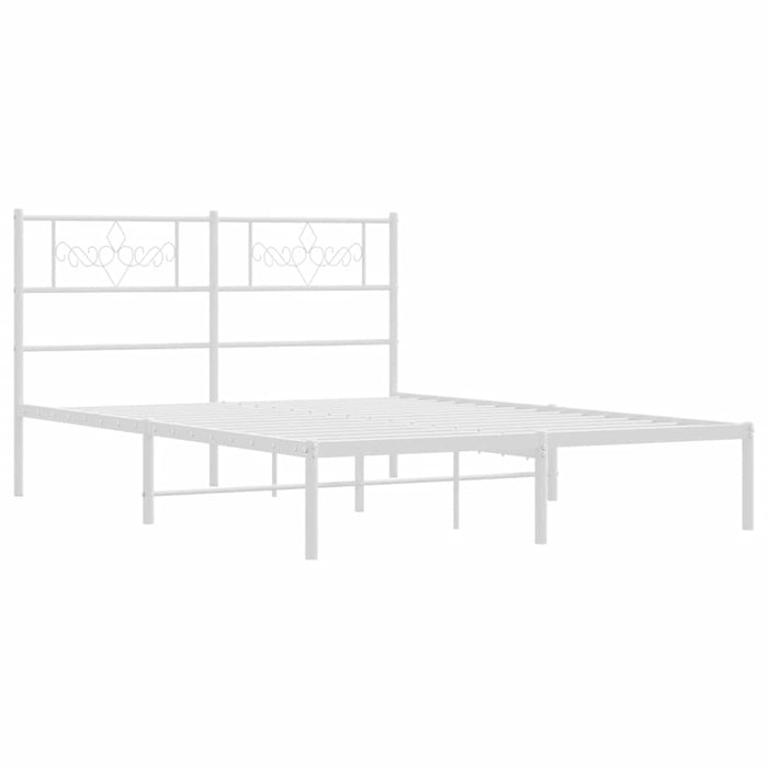Cadru de pat metalic cu tăblie, alb, 150x200 cm - WALTI WALTI