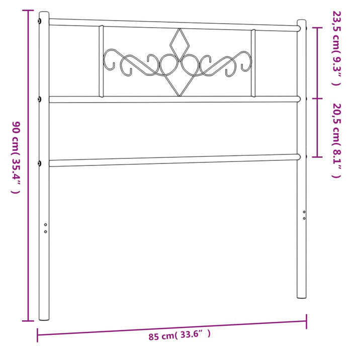 Tăblie de pat metalică, alb, 80 cm - WALTI WALTI