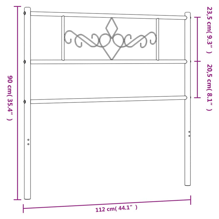 Tăblie de pat metalică, alb, 107 cm - WALTI WALTI