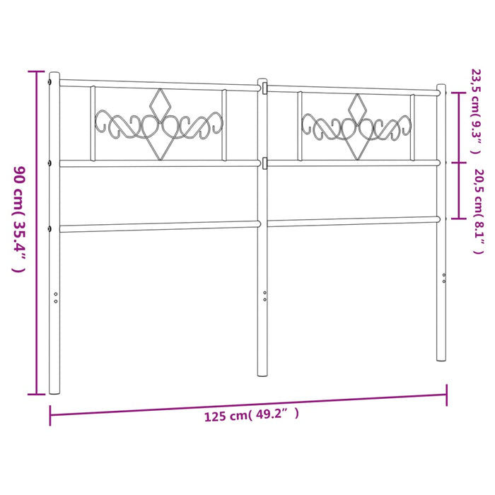 Tăblie de pat metalică, alb, 120 cm - WALTI WALTI