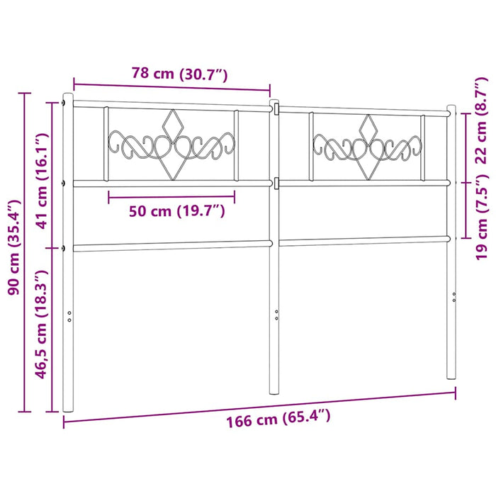 Tăblie de pat de schimb metalică, alb, 160 cm WALTI