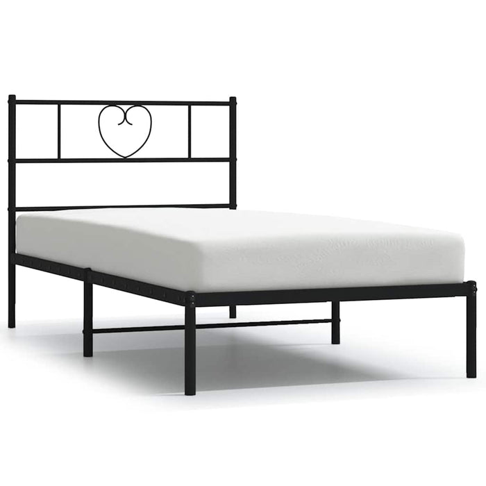 Cadru de pat din metal cu tăblie, negru, 100x200 cm WALTI