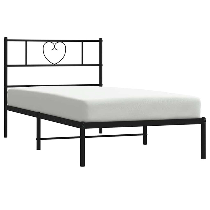 Cadru de pat din metal cu tăblie, negru, 100x200 cm WALTI