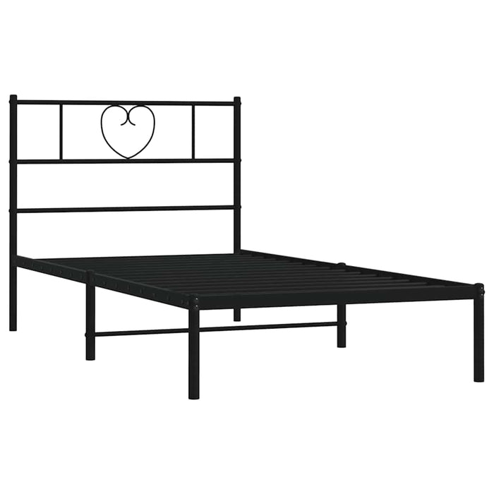 Cadru de pat din metal cu tăblie, negru, 100x200 cm WALTI