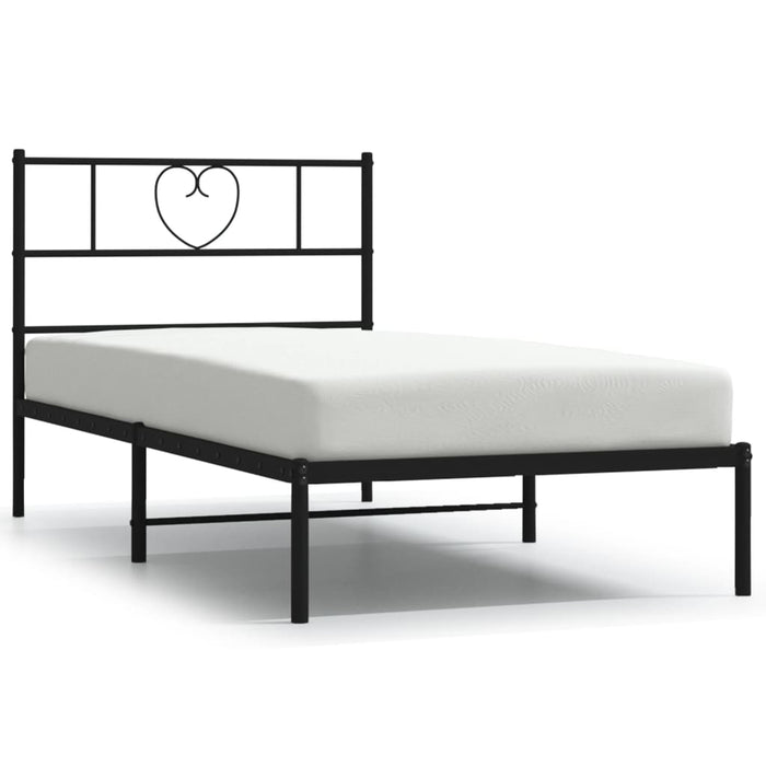 Cadru de pat din metal cu tăblie, negru, 107x203 cm - WALTI WALTI