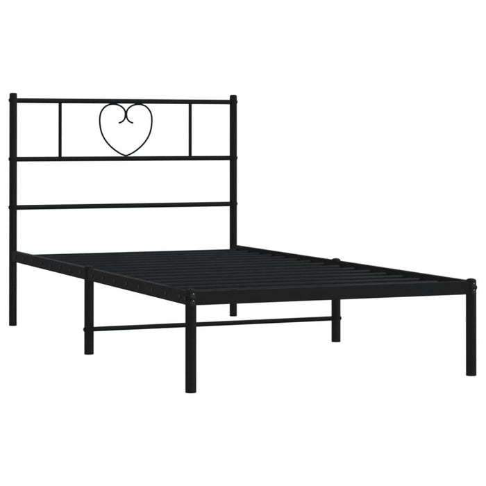 Cadru de pat din metal cu tăblie, negru, 107x203 cm - WALTI WALTI