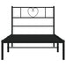 Cadru de pat din metal cu tăblie, negru, 107x203 cm - WALTI WALTI