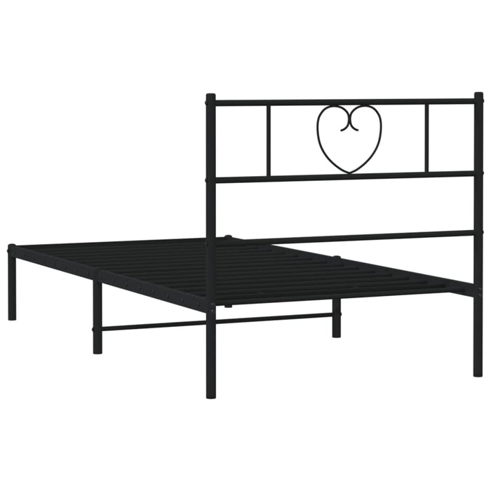 Cadru de pat din metal cu tăblie, negru, 107x203 cm - WALTI WALTI