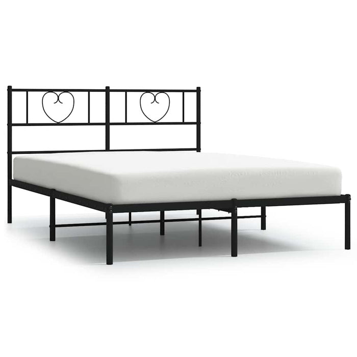 Cadru de pat metalic cu tăblie, negru, 135x190 cm - WALTI WALTI