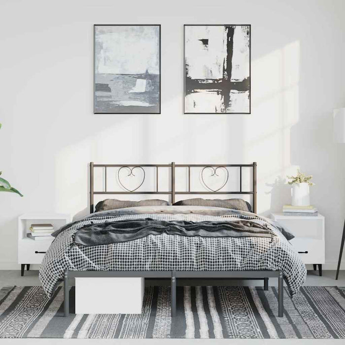 Cadru de pat metalic cu tăblie, negru, 150x200 cm - WALTI WALTI